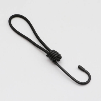 Corda elastica con gancio metallico, 150 mm, nero 