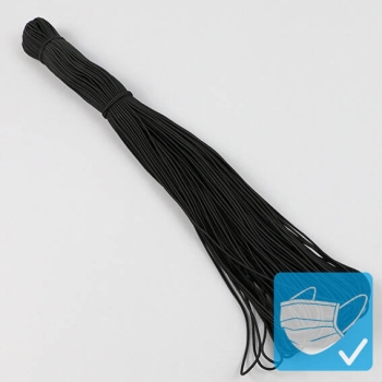 Cordino elastico, 2 mm, nero (pacchetto con 100 m) 