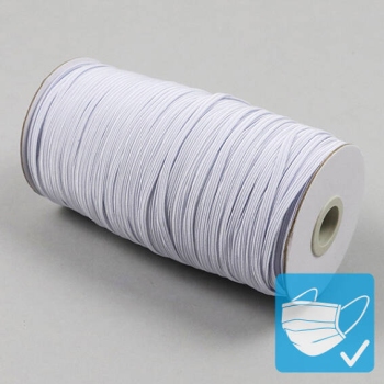 Cordino elastico in bobina, 3 mm, bianco (rotolo con 180 m) 