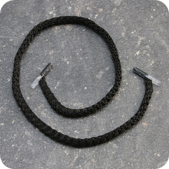 Cordoncino, intrecciato, con capicorda plastica, 450 mm, nero 
