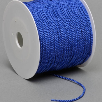 Cordoncino raso in bobina, blu medio (bobina con 100 m) 