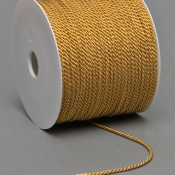 Cordoncino raso in bobina, oro (bobina con 100 m) 