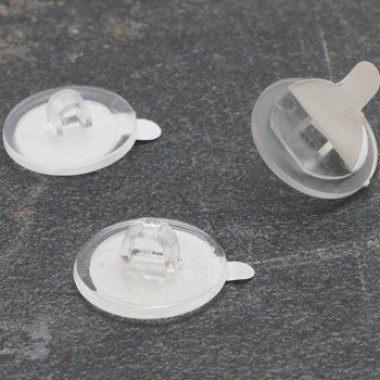 Bottoni adesivi con occhiello, 20 mm (rotondo) | trasparente 