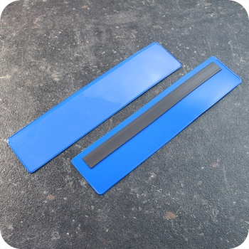 Buste magnetiche portadocumenti, 220 x 45/50 mm, con 1 striscia magnetica, lato largo aperto, blu 220 x 45/50 mm | con 1 striscia magnetica