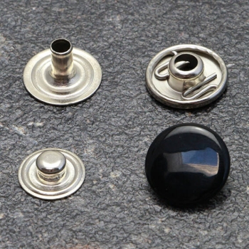Bottoni a pressione, tipo S, 12,4 mm, nero 