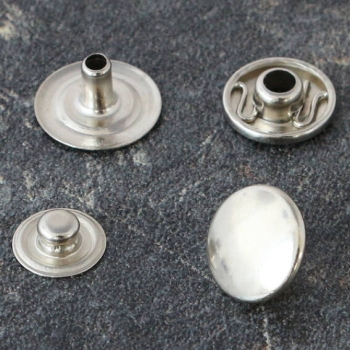 Bottoni a pressione, tipo S, 12,4 mm, nichelato 