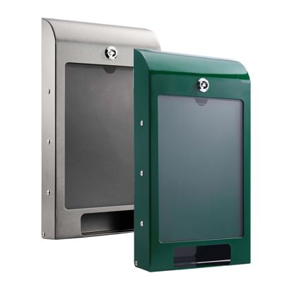 Dispenser sacchetti cane, con scomparto informativo A4, acciaio 