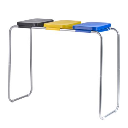 Supporto sacco spazzatura con coperchio, 120 litri, acciaio 