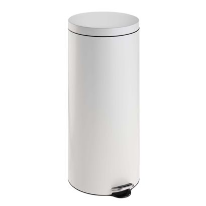 Pattumiera a pedale 30 L acciaio  | bianco  | opaca 