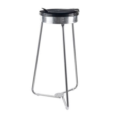Supporto sacco spazzatura 120 litri con coperchio rotondo, 1 scomparto, acciaio 