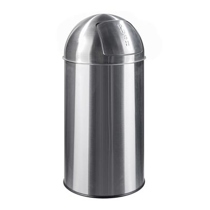 Pattumiera Push, acciaio inox argento opaco 50 l