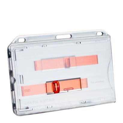Buste porta badge per 2 badge con cursori rossi 