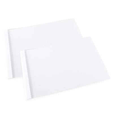 Cartellina a rilegatura termica A4, formato orizzontale, cartoncino, bianco  