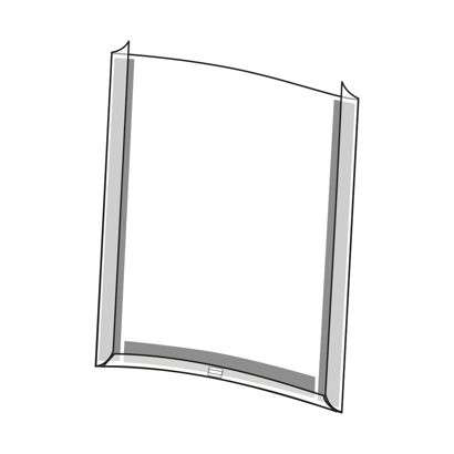 Buste per cartelloni, PVC rigido parte anteriore aperta con porta penna, con 3 strisce di nastro magnetico sul retro  | formato verticale 