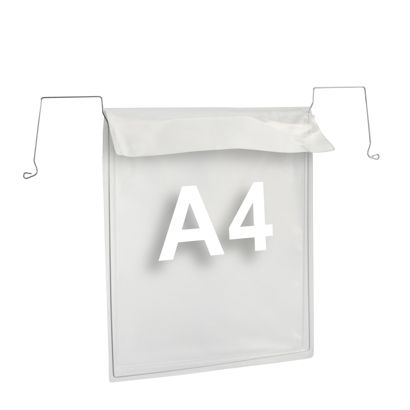 Buste con gancio metallico per formato A4, lato stretto aperto, con patta Confezione Industriale (da 100 pz)