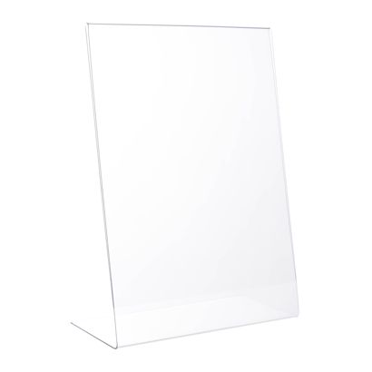 Porta avvisi da banco a L, formato verticale, infrangibile, PET 