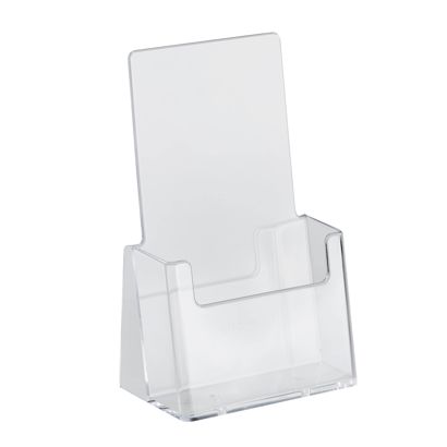 Porta brochure, 1 scomparto, polistirolo, trasparente, Taymar 
