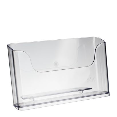 Porta brochure, 1 scomparto, polistirolo, trasparente, PTXE 