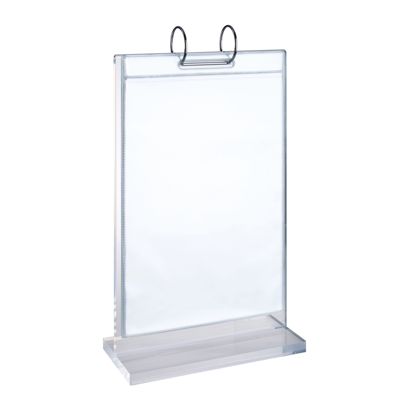 Porta avvisi da banco a T FLIP con meccanismo ad anelli e tasche in PVC 