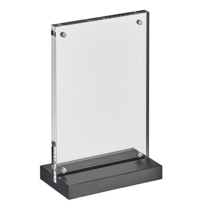 Porta avvisi da banco con base a T magnetico con base nera opaca 