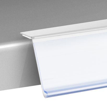 Profilo portaprezzi HE autoadesivo, 15° angolo di lettura 39 mm | 1000 mm | bianco  | per incollare (nastro adesivo standard)  | Fondo adesivo 