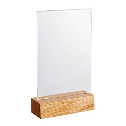 Espositore acrilico con base in legno formato verticale | null | A6