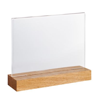Espositore acrilico con base in legno formato orizzontale | null | A6