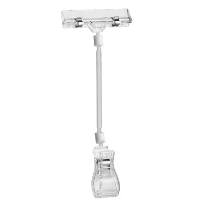 Clip porta prezzo con pinza grande e porta prezzi, estensione di 10 cm, trasparente estensione di 10 cm