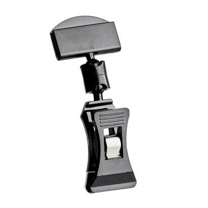 Clip porta prezzo con pinza piccola e porta prezzi piccolo, nero 