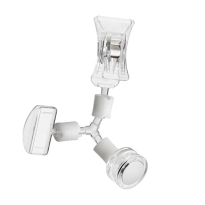 Clip porta prezzo con porta prezzi piccolo, pinza piccola e base magnetica al neodimio, trasparente 