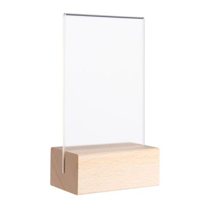 Espositore da tavolo MODUL, tasca in vetro acrilico con base in legno null | null | A7