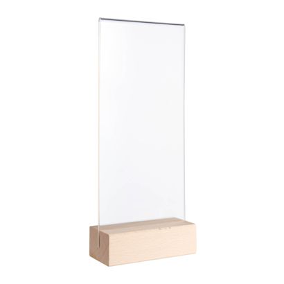 Espositore da tavolo MODUL, tasca in vetro acrilico con base in legno null | null | 1/3 A4