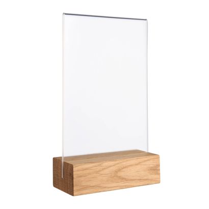 Espositore da tavolo MODUL, tasca in vetro acrilico con base in legno null | null | A6