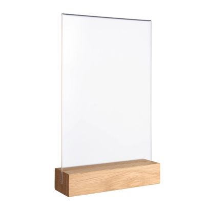 Espositore da tavolo MODUL, tasca in vetro acrilico con base in legno null | null | A5