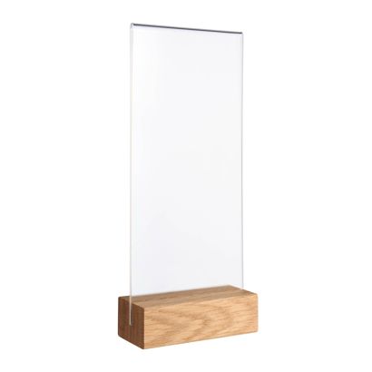 Espositore da tavolo MODUL, tasca in vetro acrilico con base in legno null | null | 1/3 A4