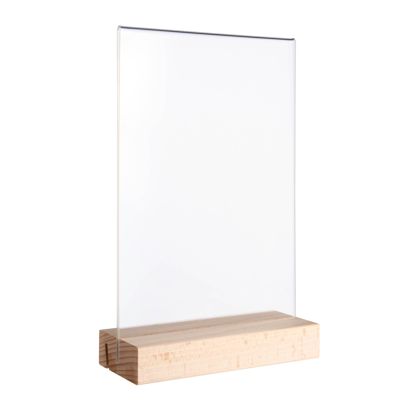 Espositore da tavolo MODUL, tasca in vetro acrilico con base in legno null | null | A5