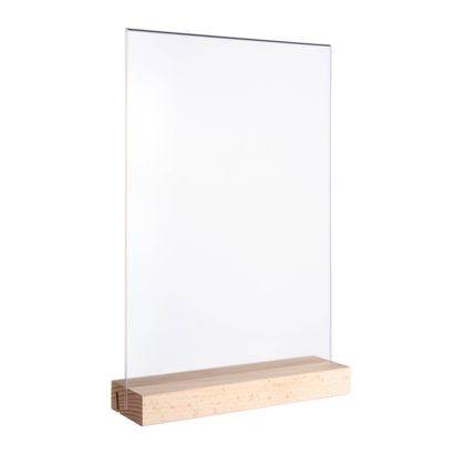 Espositore da tavolo MODUL, tasca in vetro acrilico con base in legno null | null | A4