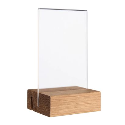 Espositore da tavolo MODUL, tasca in vetro acrilico con base in legno null | null | A7