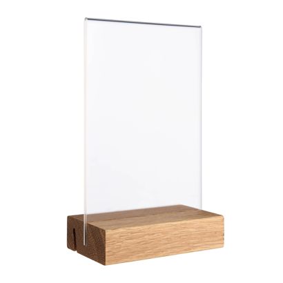 Espositore da tavolo MODUL, tasca in vetro acrilico con base in legno null | null | A6