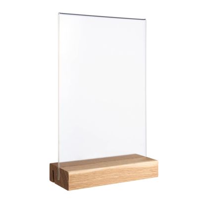 Espositore da tavolo MODUL, tasca in vetro acrilico con base in legno null | null | A5