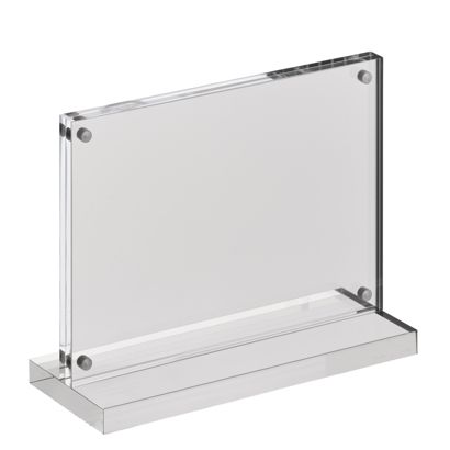 Porta avvisi da banco con base a T magnetico formato orizzontale | A6