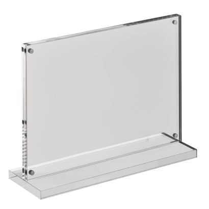 Porta avvisi da banco con base a T magnetico formato orizzontale | A5
