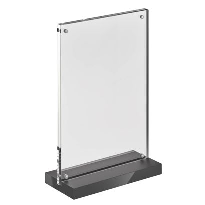 Porta avvisi da banco con base a T magnetico con base nera opaca formato verticale | A5