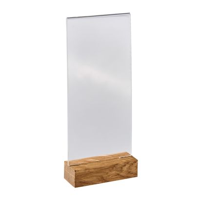 Espositore acrilico con base in legno formato verticale | null | 1/3 A4