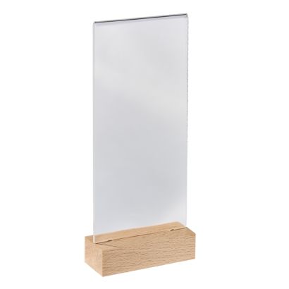 Espositore acrilico con base in legno formato verticale | null | 1/3 A4