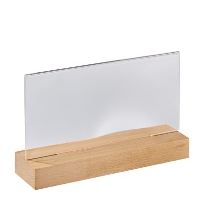 Espositore acrilico con base in legno formato orizzontale | null | 1/3 A4