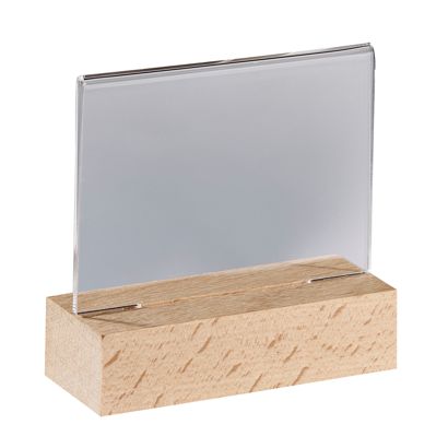 Espositore acrilico con base in legno formato orizzontale | null | A7