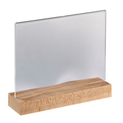Espositore acrilico con base in legno formato orizzontale | null | A5