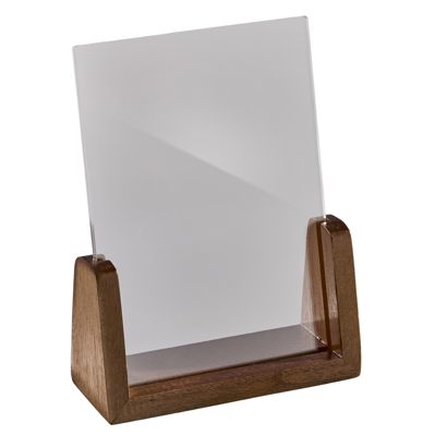 Espositore da tavolo legno ‘LignoLine’ A6 - 105 x 148 mm  | formato verticale  | acrilico (PMMA)|legno di noce 