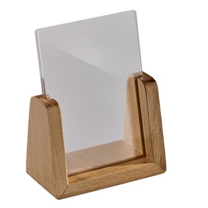Espositore da tavolo legno ‘LignoLine’ A7 - 74 x 105 mm  | formato verticale  | legno di faggio|acrilico (PMMA) 
